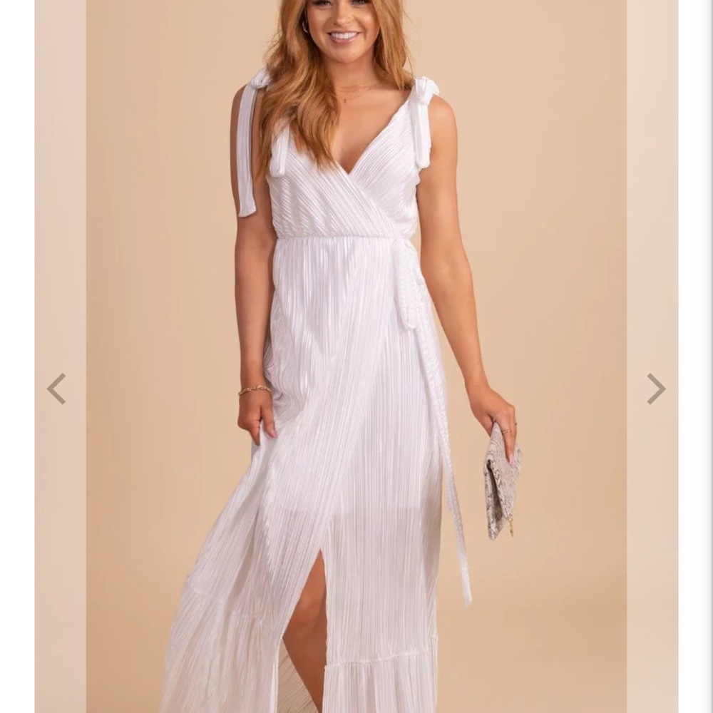 Bella Ella How Far I've Come Ribbed Maxi Dress - White Medium